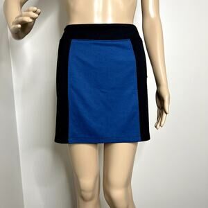 Mac + Jac Blue Color Block Mini Pencil Skirt
